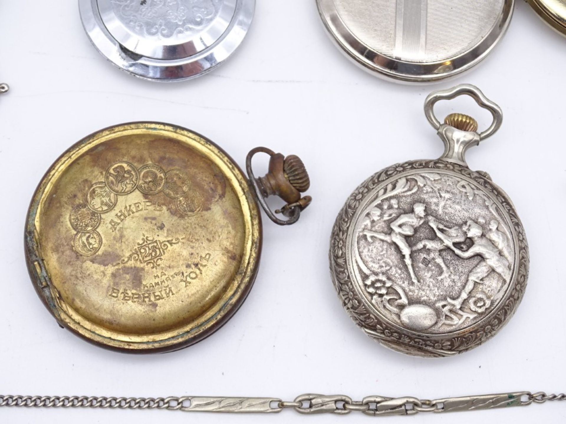 Konvolut alter Taschenuhren für Bastler, tw. Silber, defekt, Alters- und Gebrauchsspuren - Bild 14 aus 14