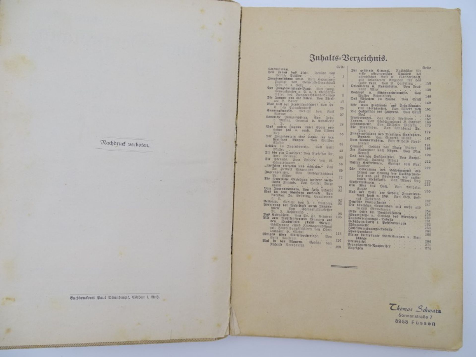 5 Bücher/ Hefte, 1. und 2. WK, "Jung-Deutschland-Bund", 1913, "Bayern im Kriege", 1914, "Der Sportf - Bild 7 aus 11