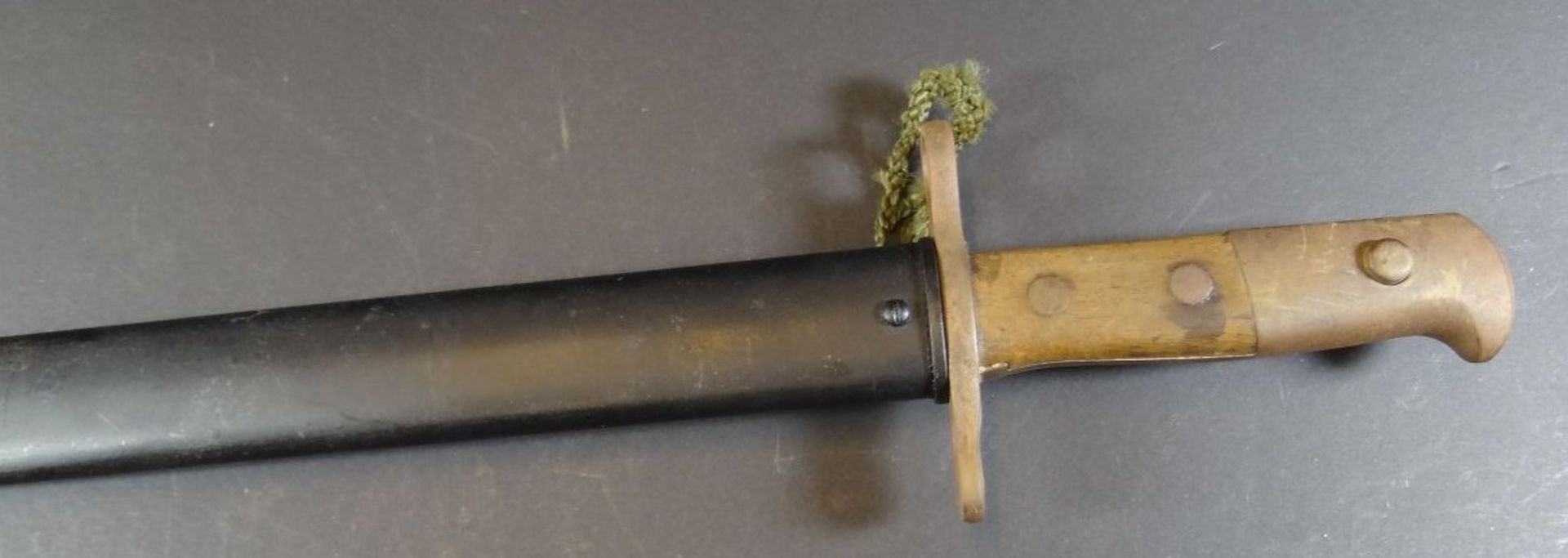 langes Schweizer Seitenwehr mit Säge-Klinge und Metallscheide "Waffenfabrik Neuhausen", L-63 cm, 19 - Bild 5 aus 12