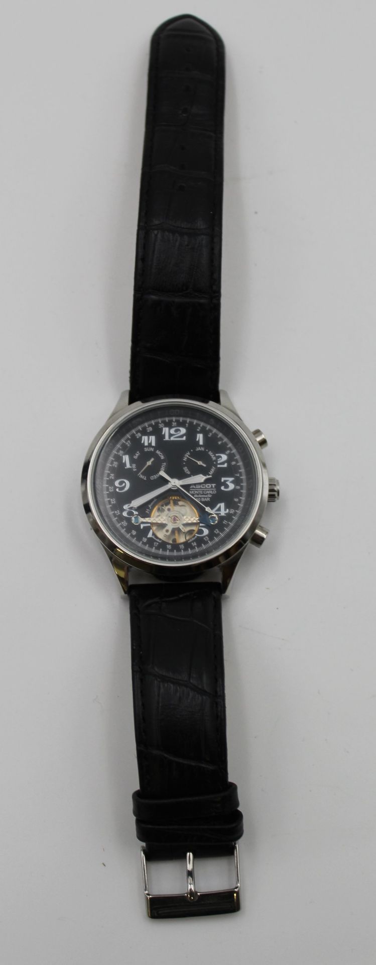 Herren-Armbanduhr, Ascot  Monte Carlo, Automatik, läuft, guter Zustand, D-4,5cm.-