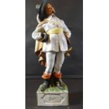 hohe Musketier-Figur "Porthos", undeutl. gemarkt?, H-ca. 32 cm