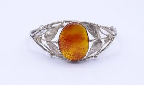 Silber Armspange mit Bernstein, 14g.