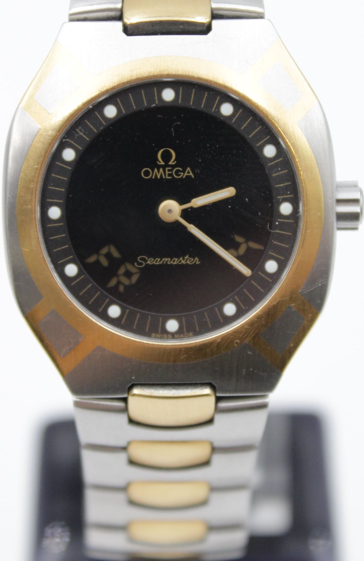 Herren-Armbanduhr, Omega Seamaster, Quarz, ca. D-3,5cm, leichte Tragespuren - Bild 2 aus 7