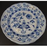 4x Mittelteller "Meissen" Zwiebelmuster, D-21 cm, Knaufschwerter, 2.Wahl