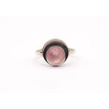 Designer Ring FROM , mit Rosenquarz, Sterling Silber 0.925, 3,6g., RG 55