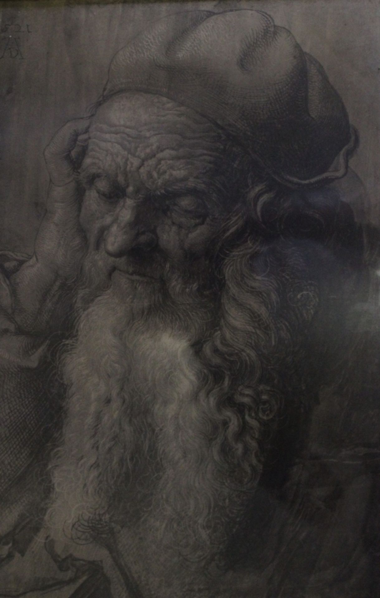 Kunstdruck nach Dürer, um 1920, ger./Glas, RG 54 x 40cm.