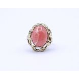 Goldring mit Rhodochrosit Cabochon, GG 0.333, 5,2g., RG 62