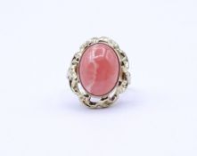 Goldring mit Rhodochrosit Cabochon, GG 0.333, 5,2g., RG 62