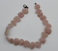 Halskette, Rosenquarz, L-50cm.