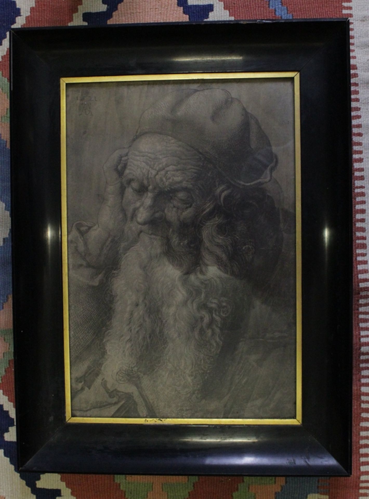Kunstdruck nach Dürer, um 1920, ger./Glas, RG 54 x 40cm. - Bild 2 aus 5