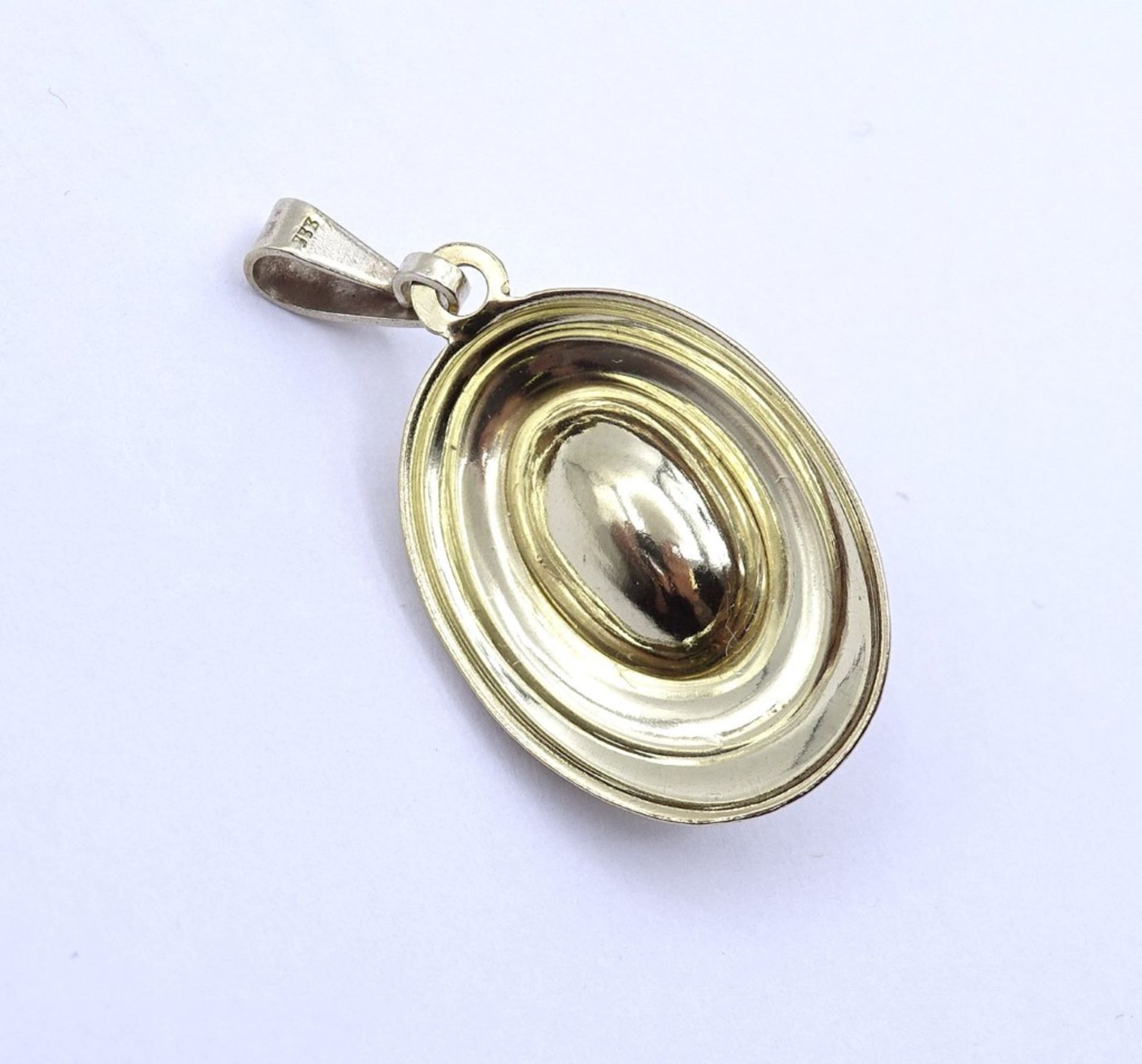 Goldanhänger mit Korallen Cabochon, GG 0.333 L. 3,4cm, 2,4g. - Bild 3 aus 3