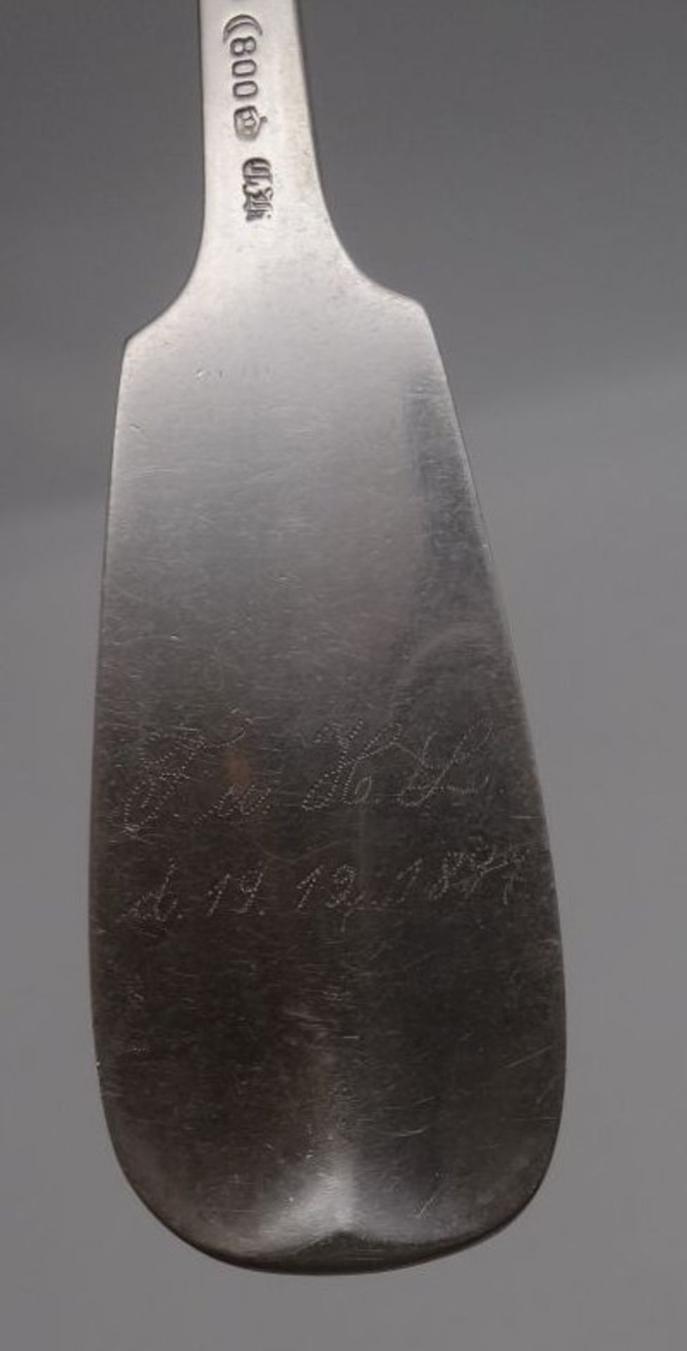 grosser Silber-800- Kloßlöffel, dat. 1897, L-30 cm, 109 gramm - Image 6 of 7