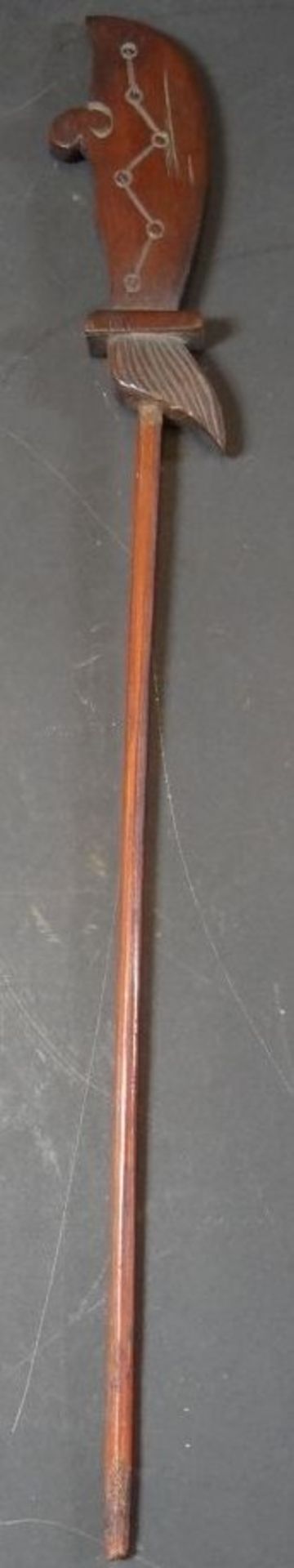 gr. Holzskulptur eines chines. Kriegers, Speer anbei, H-47 cm - Image 10 of 13