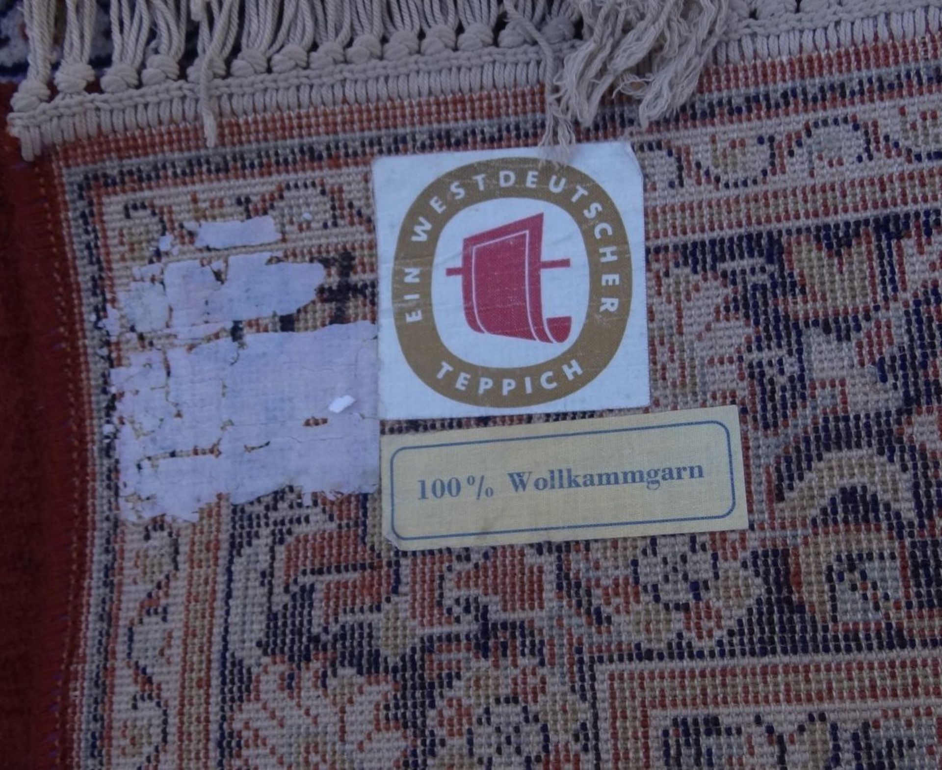 kl. Woll Kammgarnteppich, deutsch, 180x105 cm - Bild 2 aus 2