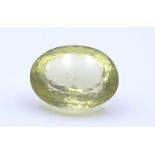 Ovaler facc. Lemonquarz, 119 ct., Tafel beschädigt, 35x26,9x20,8mm