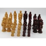 Set Schachfiguren, Kunstmasse, ca. H-16cm.