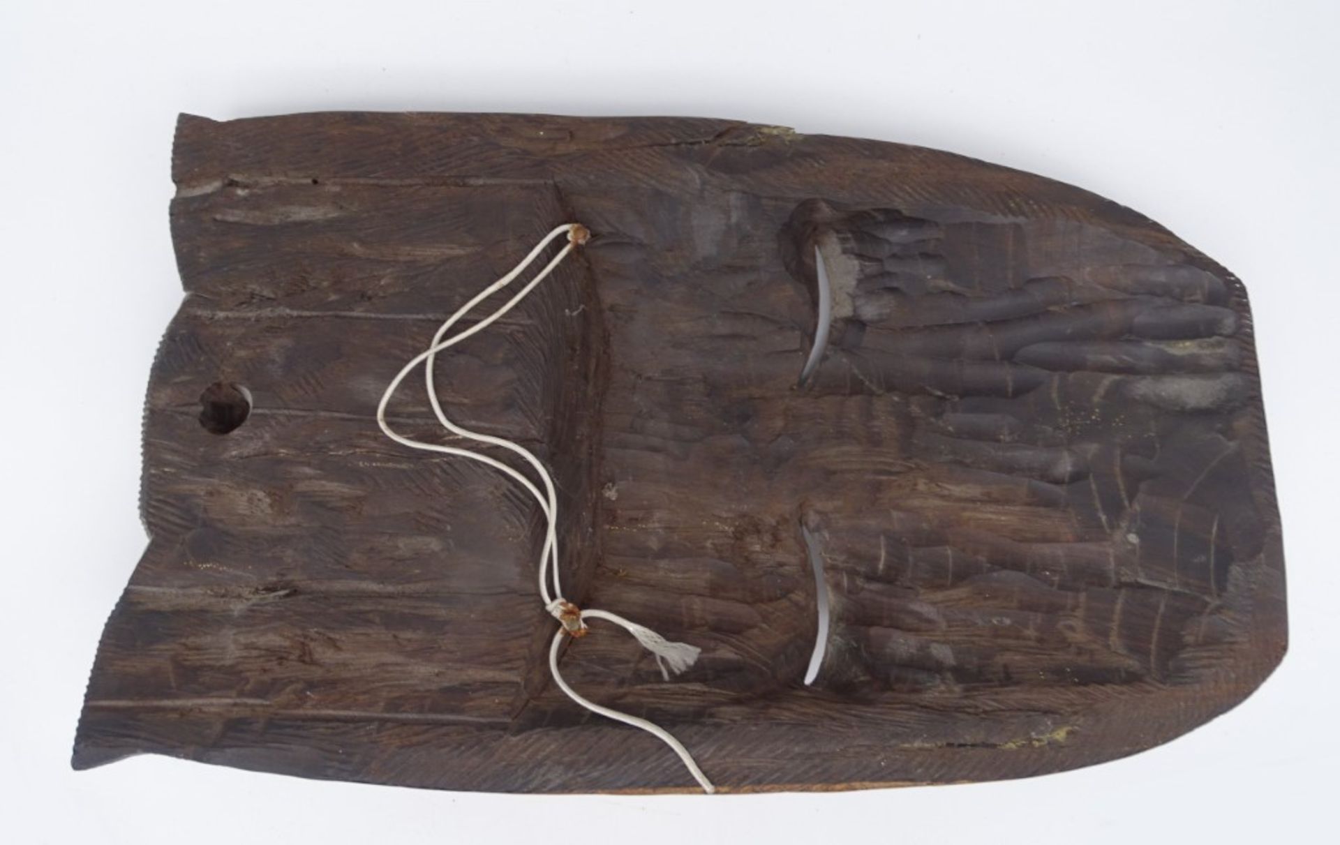 Schwere Holzmaske, Afrika, 39 x 23 cm, leichte Altersspuren, reinigungsbedürftig - Bild 3 aus 4