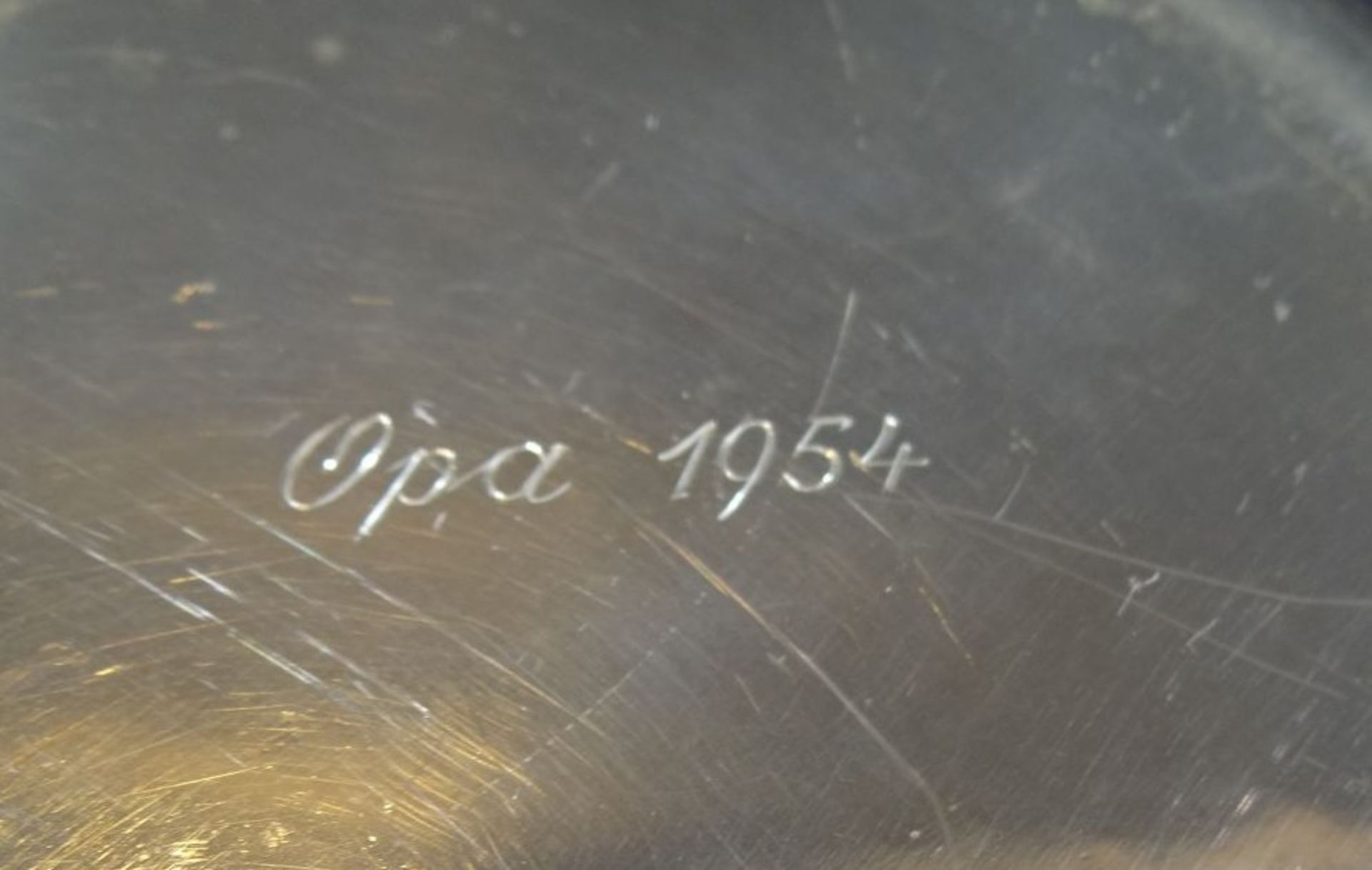 kl. Schale, Silber-835- "WTB", verso beschriftet "Opa 1954", D-17 cm, 104 gr. - Bild 5 aus 5