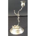 Kerzenhalter, Silber-800-, eine Tülle wohl abgebrochen, H-16 cm, 47 gr.