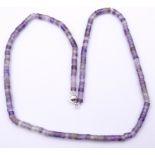 Feine Amethyst Halskette mit silberfarbener Magnetschließe, L. 48cm, 16,5g., B. 4,2mm