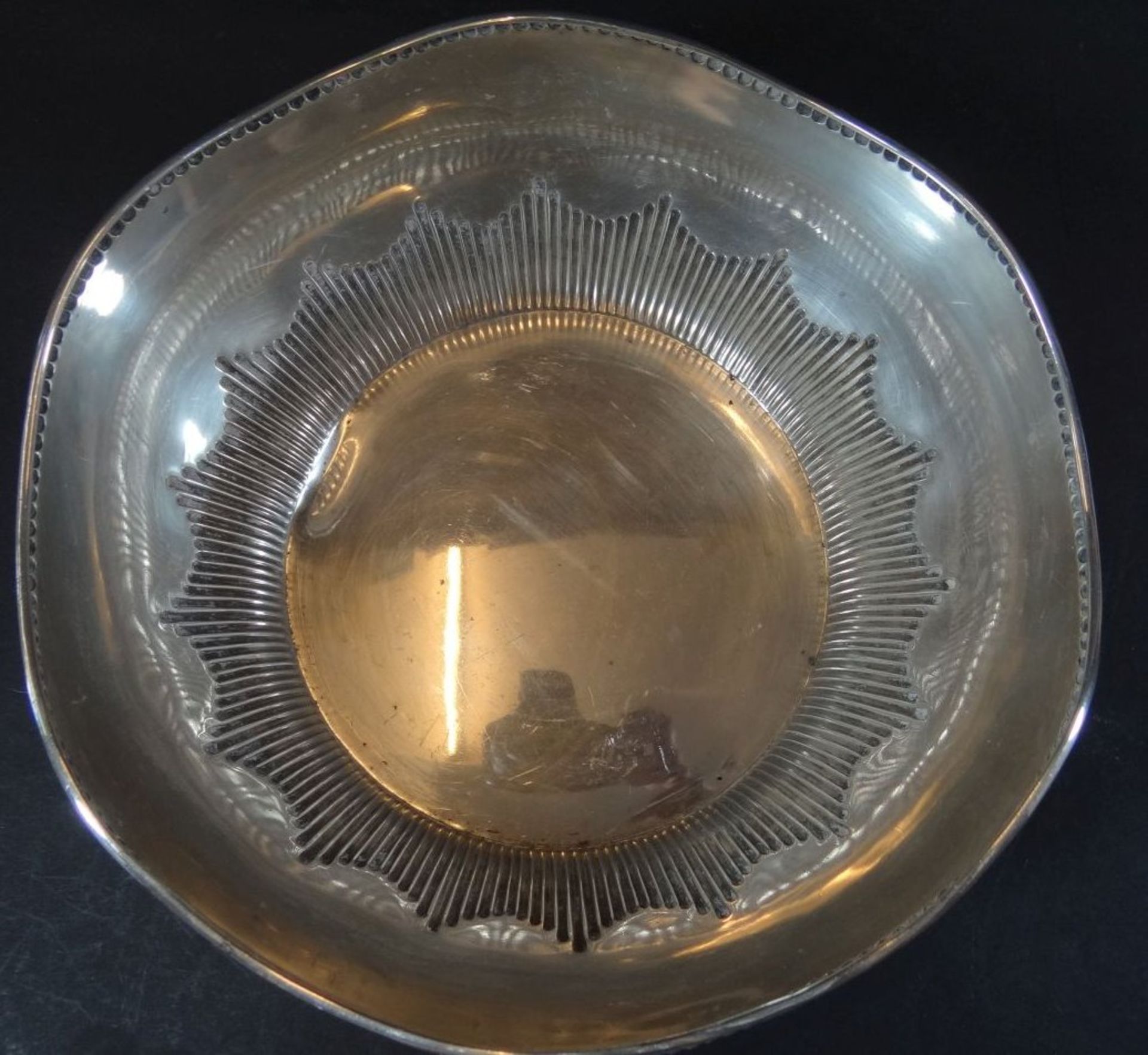 Obstschale, Silber-800-, Queen Ann Dekor, H-8 cm, D-21 cm, 312 gr. - Bild 3 aus 5