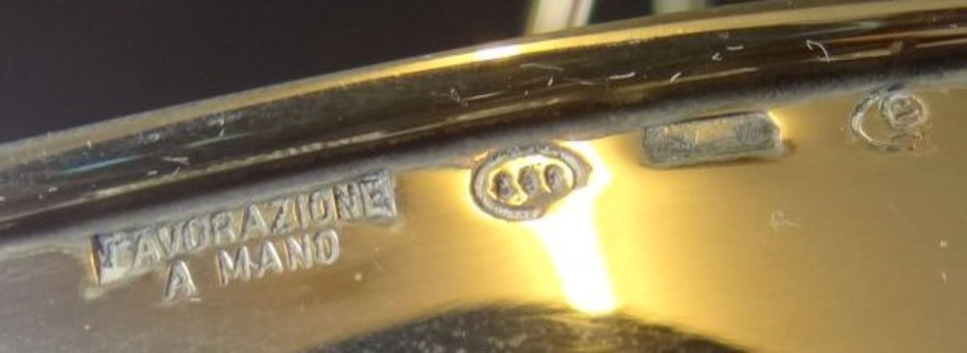 Silber-800- Henkelschale, Italien, H-17 cm, 19x13 cm, 280 gr. - Bild 7 aus 8