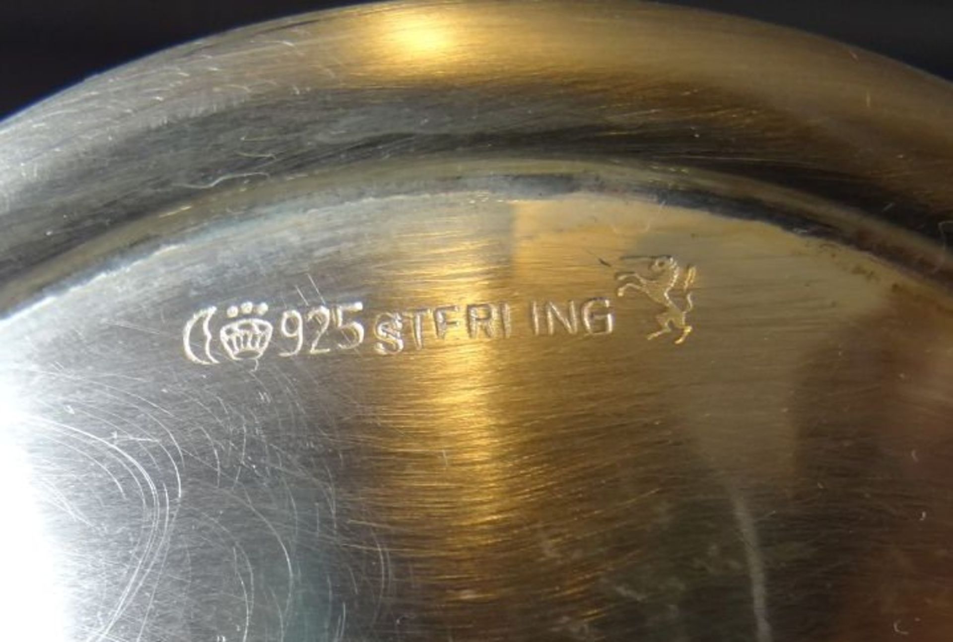 runde Silberschale-925- mit gewellten Rand, Sportpreis 1996, H-6 cm, D-17 cm, 256 gr. - Bild 6 aus 6