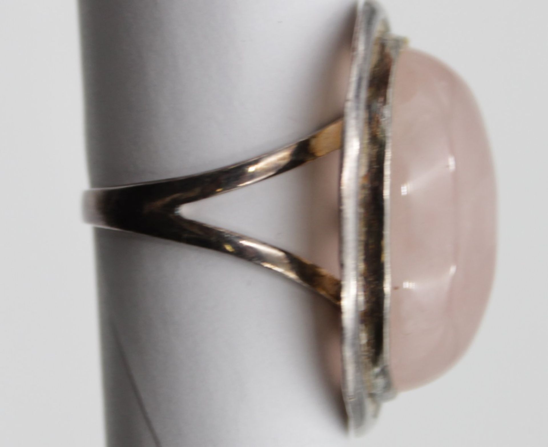 925er Silber-Ring mit gr. Rosenquarz, 12,4gr., RG 59 - Bild 3 aus 5