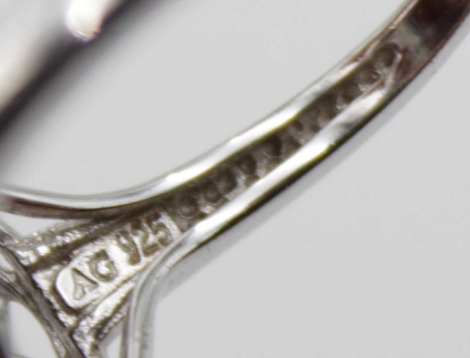 925er Silber-Ring, facc. brauner Stein, ca. 6,5gr.m, RG 59 - Bild 5 aus 5