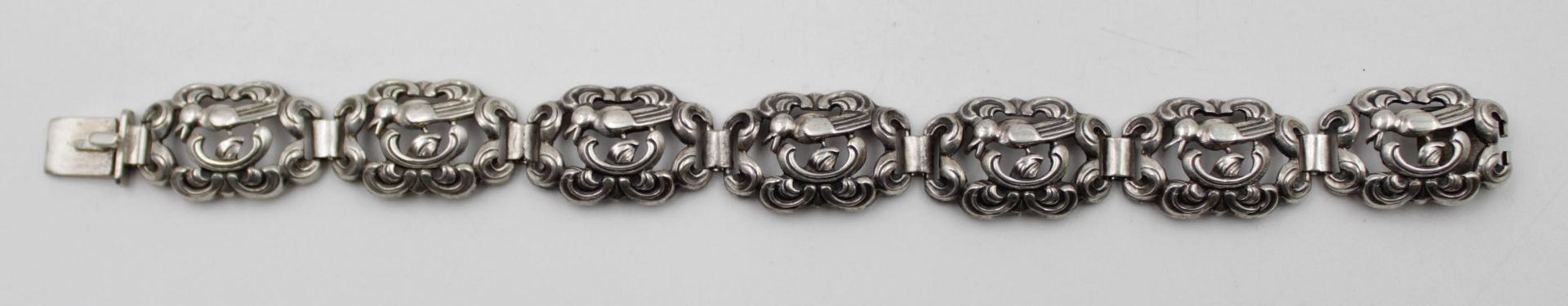 835er Silber-Armband, Durchbrucharbeit, 20/30er Jahre, 24,4gr., L-19,5cm.