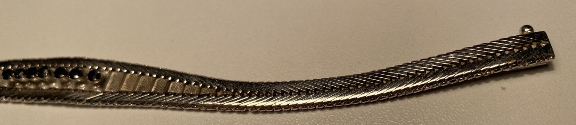 Silber-800- Armband mit 78 Safiren. 16,3 gr.,  18  cm - Bild 3 aus 3