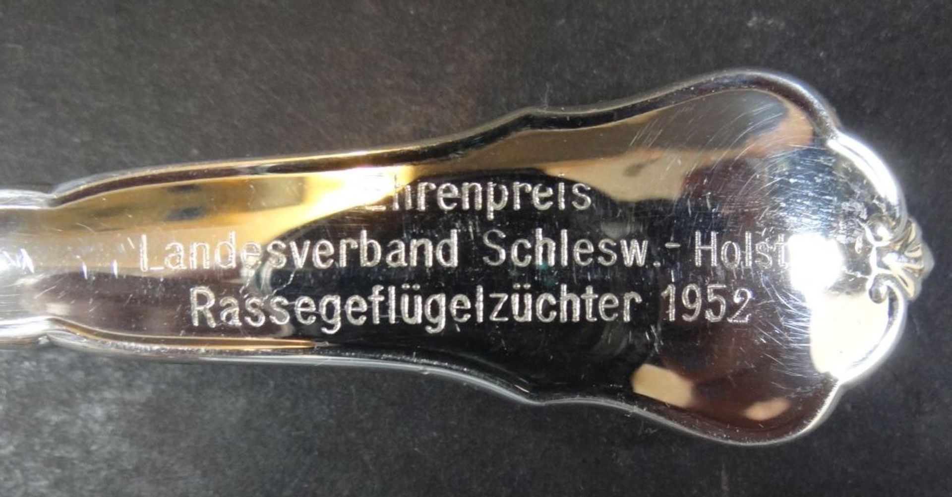 2x gut erhaltene gr. Silberlöffel-800-, 1x Ehrenpreis 1952, von R&B., L-ca. 22 cm, zus 135 gr. - Bild 2 aus 7