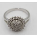 925er Silber-Ring besetzt mit klaren Steinen, 3,5gr., RG 56