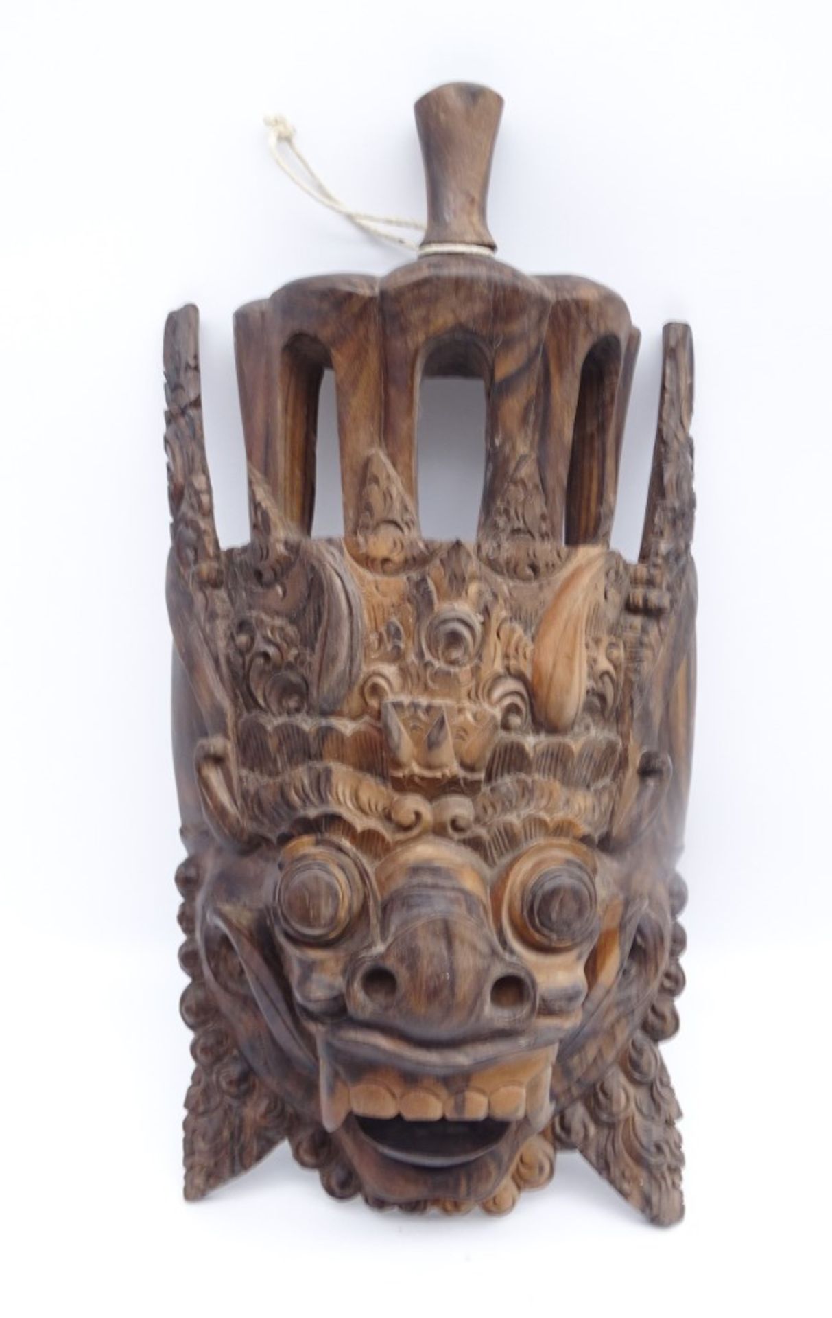 Barong-Maske aus Holz, Bali, ca. 38 x 17,5 cm, leicht reinigungsbedürftig