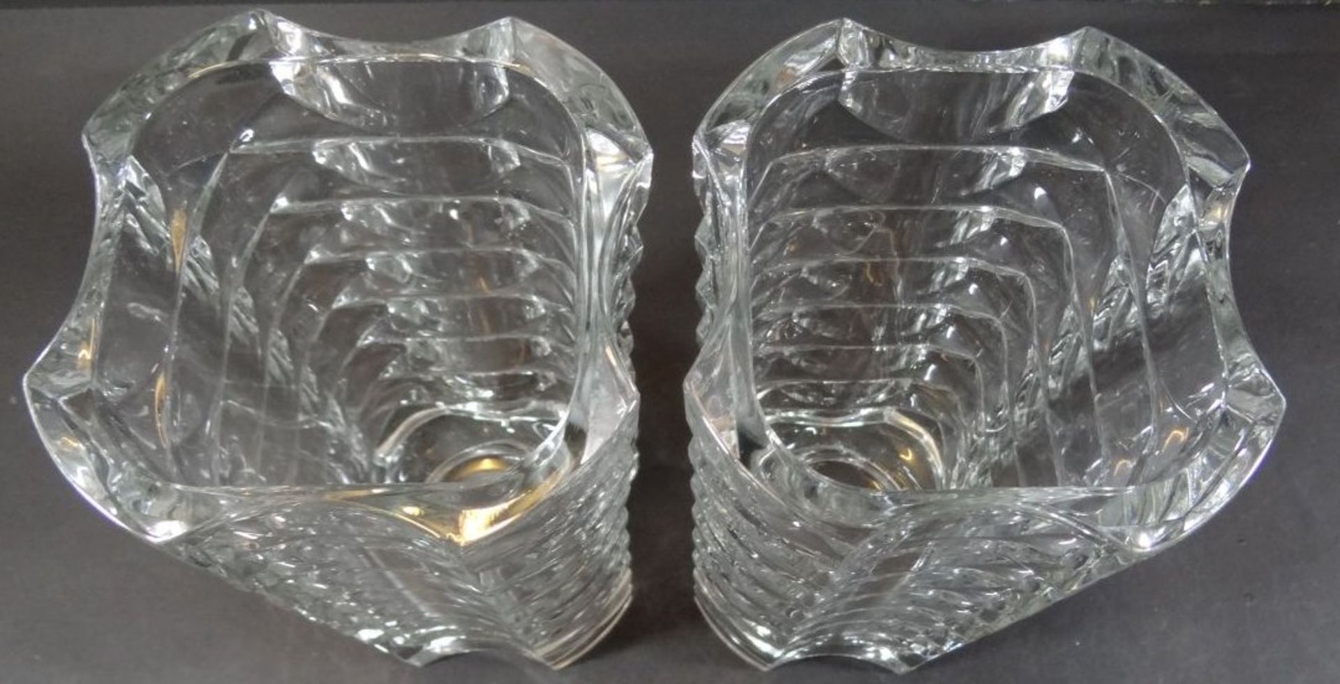 Paar grosse Kristallvasen, nur "France" gemarkt, H-25 cm - Bild 2 aus 6