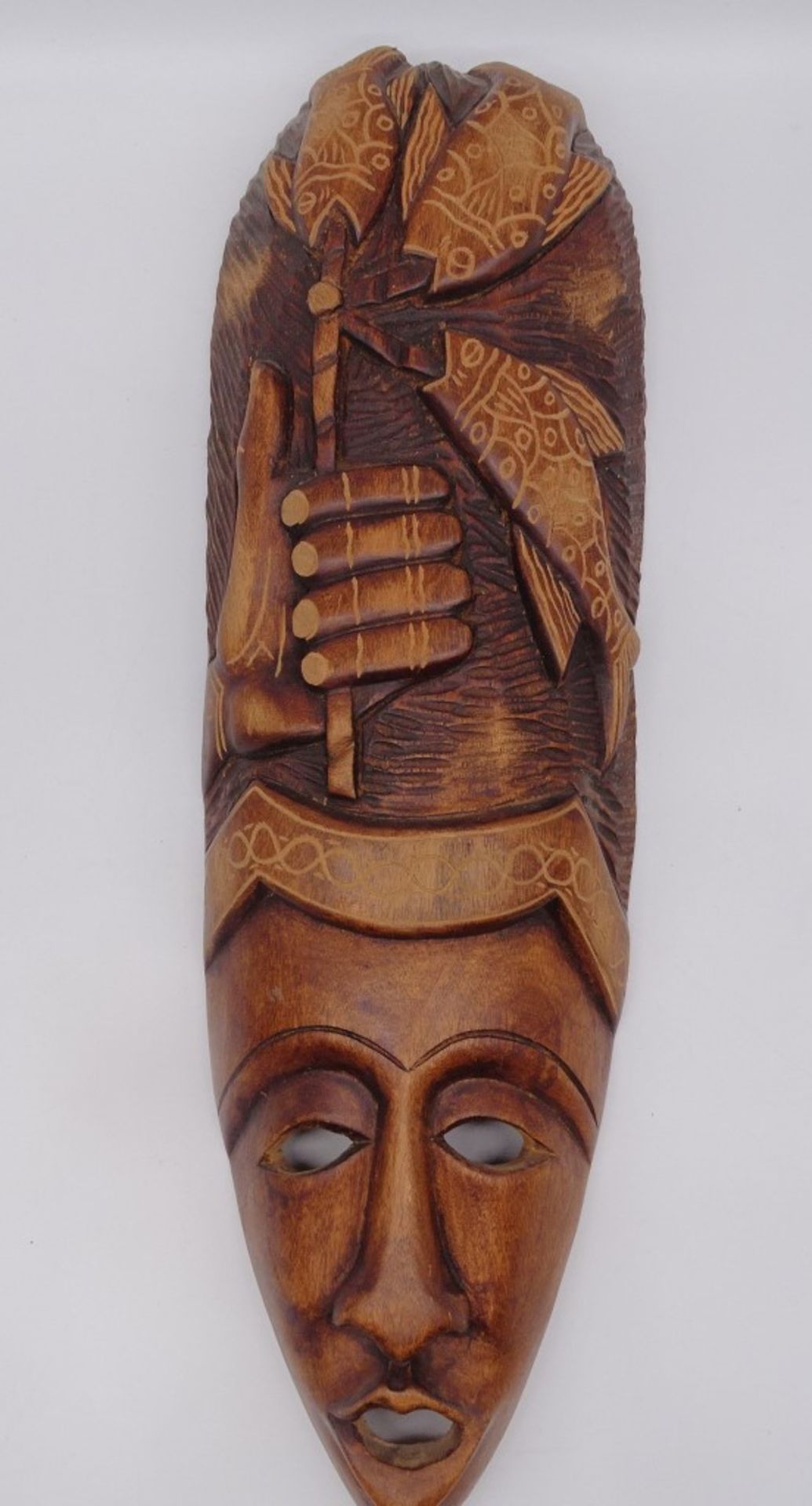 2 Holzmasken, Afrika?, L. 60 cm - Bild 2 aus 9