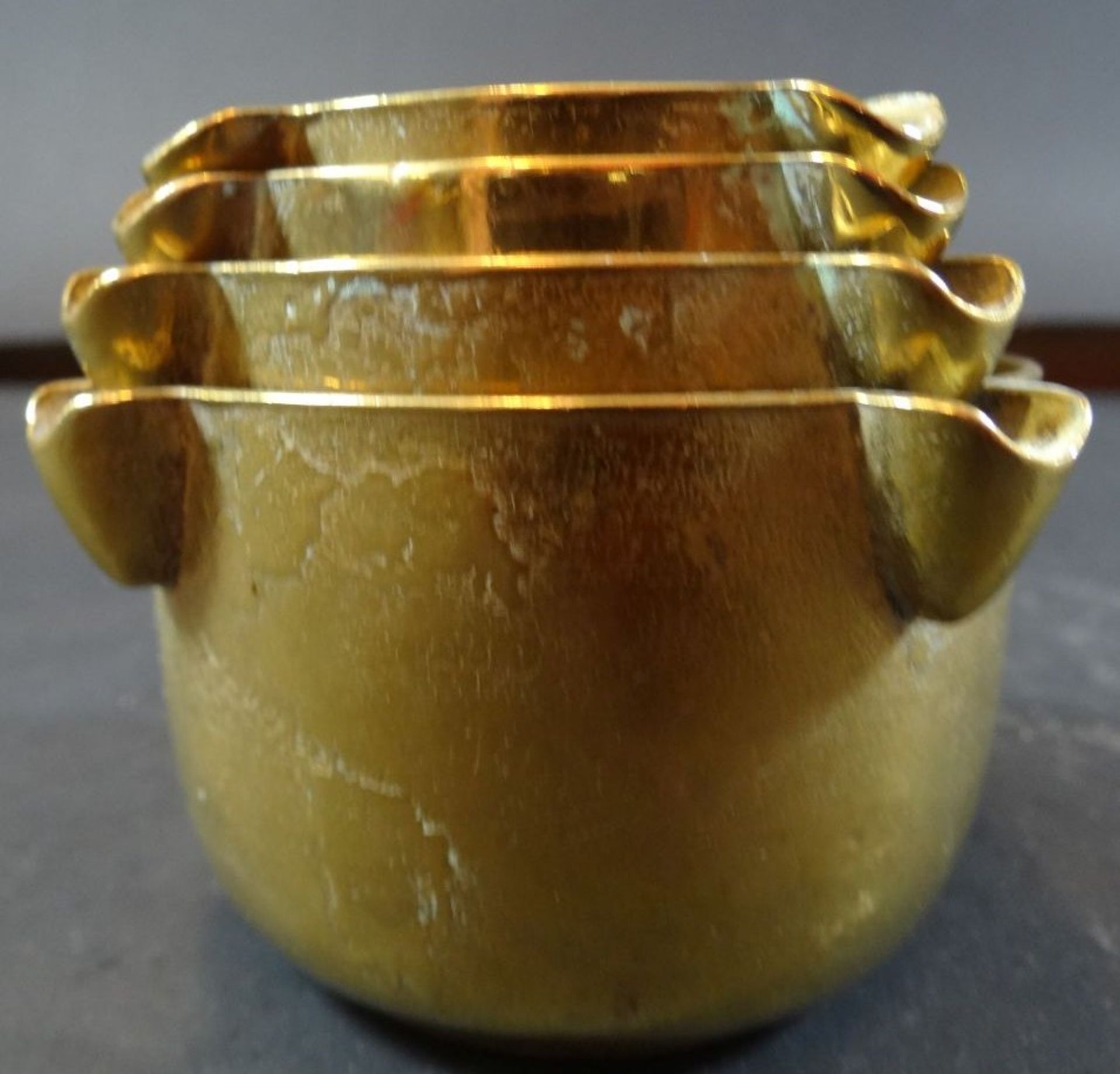4x Bronze-Aschenbecher, stapelbar, H-alle 7 cm,