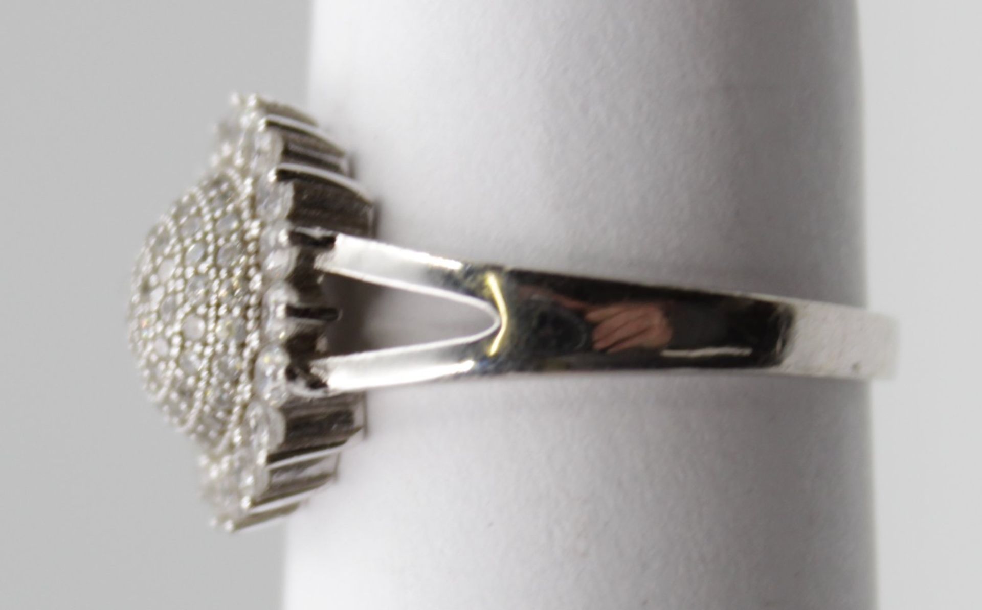 925er Silber-Ring besetzt mit klaren Steinen, 3,5gr., RG 56 - Bild 3 aus 4