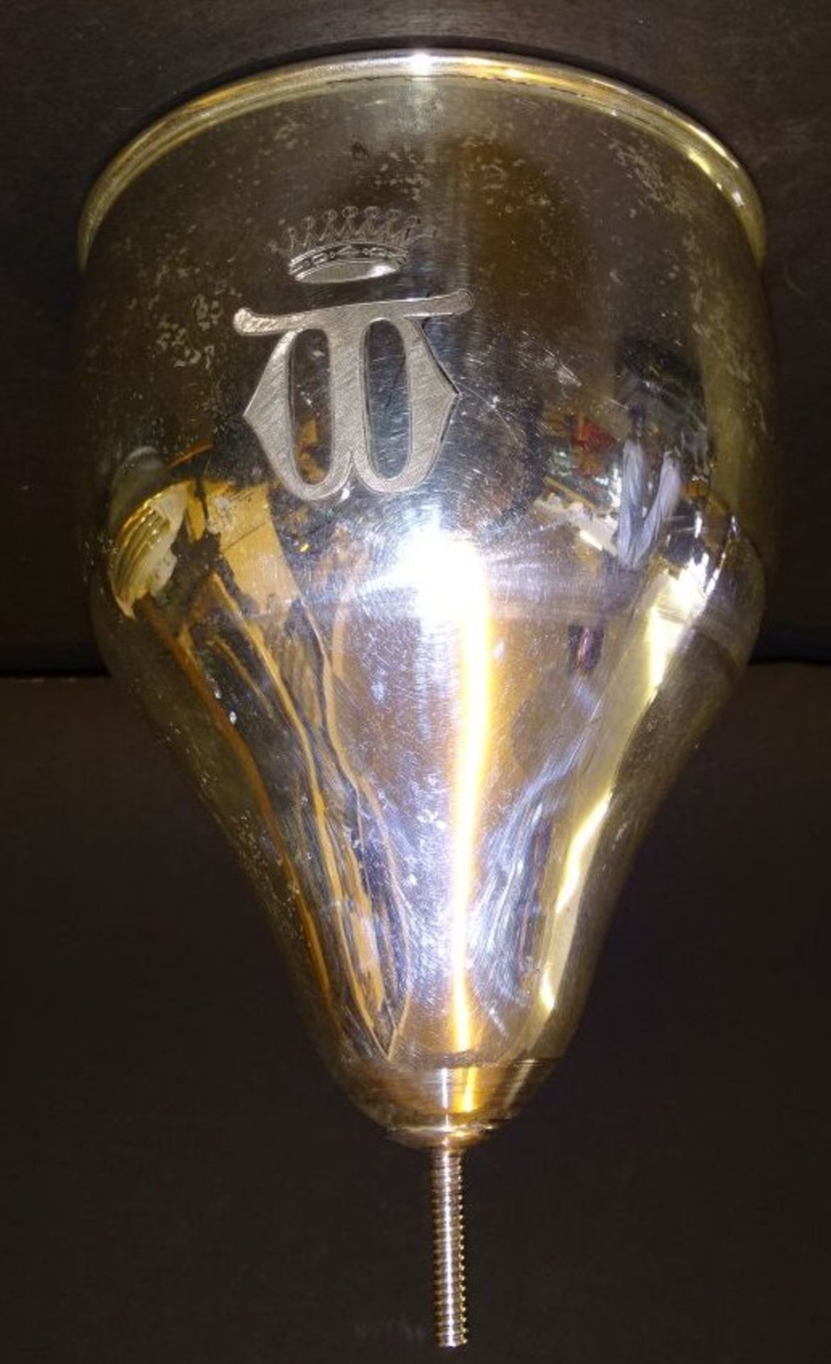 grosser Silberbecher in Geweihstangen,  Silber geprüft, H-gesamt 36 cm, mit Widmungen an zwei versc - Bild 4 aus 6