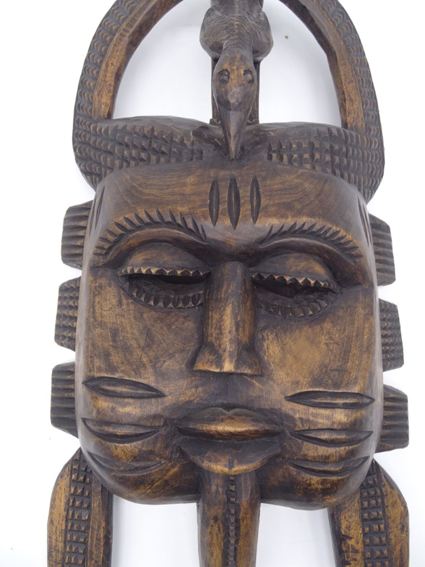Holzmaske, Afrika?, 56 x 28 cm - Bild 2 aus 6