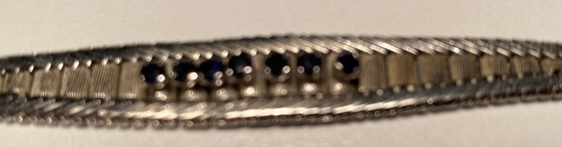 Silber-800- Armband mit 78 Safiren. 16,3 gr.,  18  cm - Bild 2 aus 3