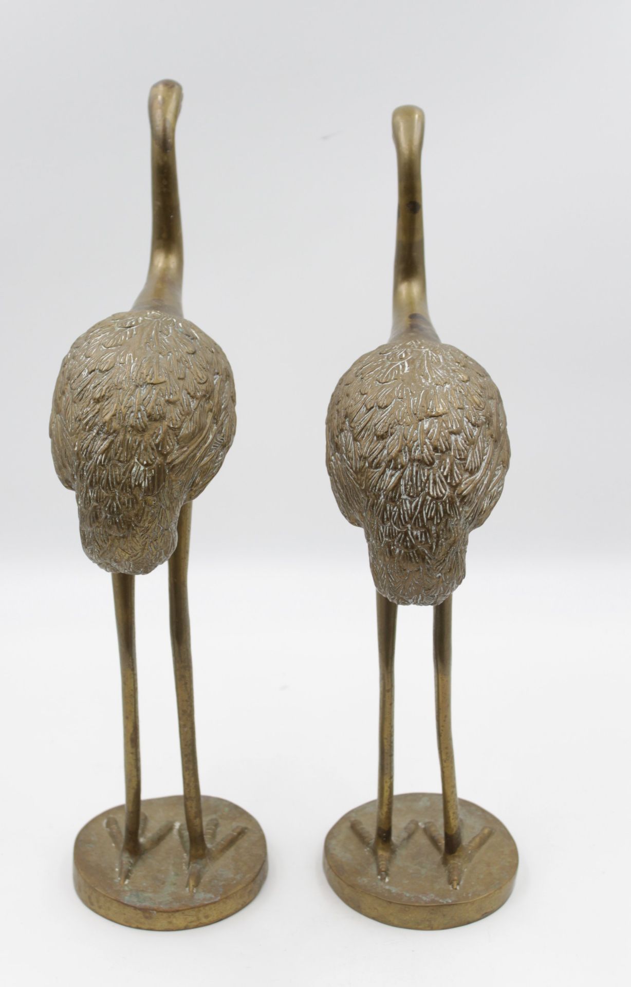 Paar Vogelfiguren, Emus ?, Messing, älter, ca. H-40cm. - Bild 3 aus 4
