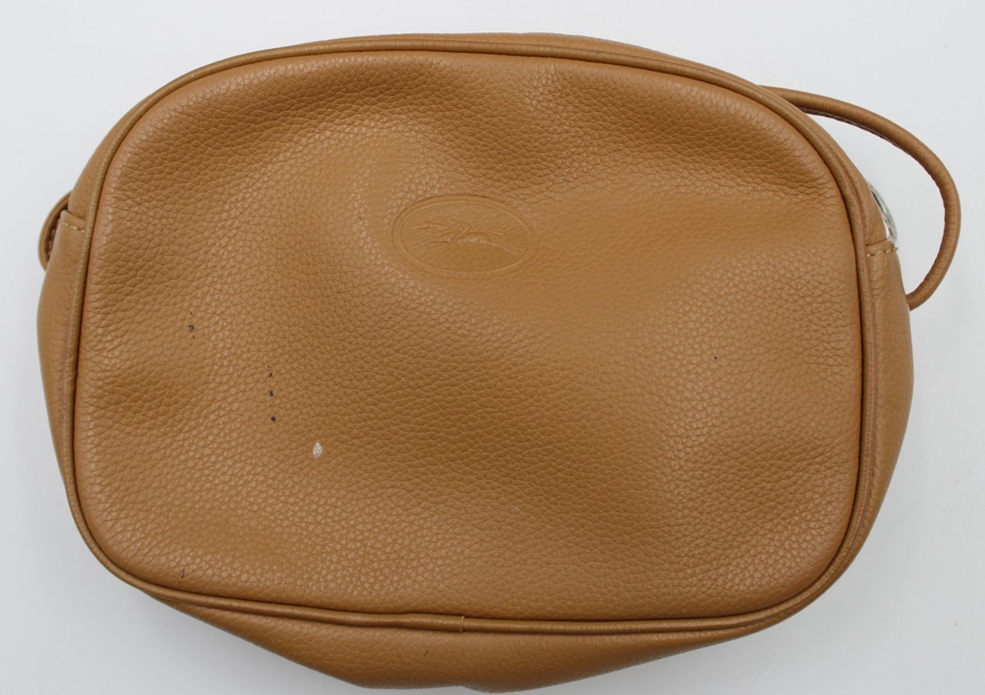 3x div. Handtaschen, Longchamp, Leder, beige, teilw. Tragespuren, Größte ca. 20 x 30cm. - Bild 7 aus 8