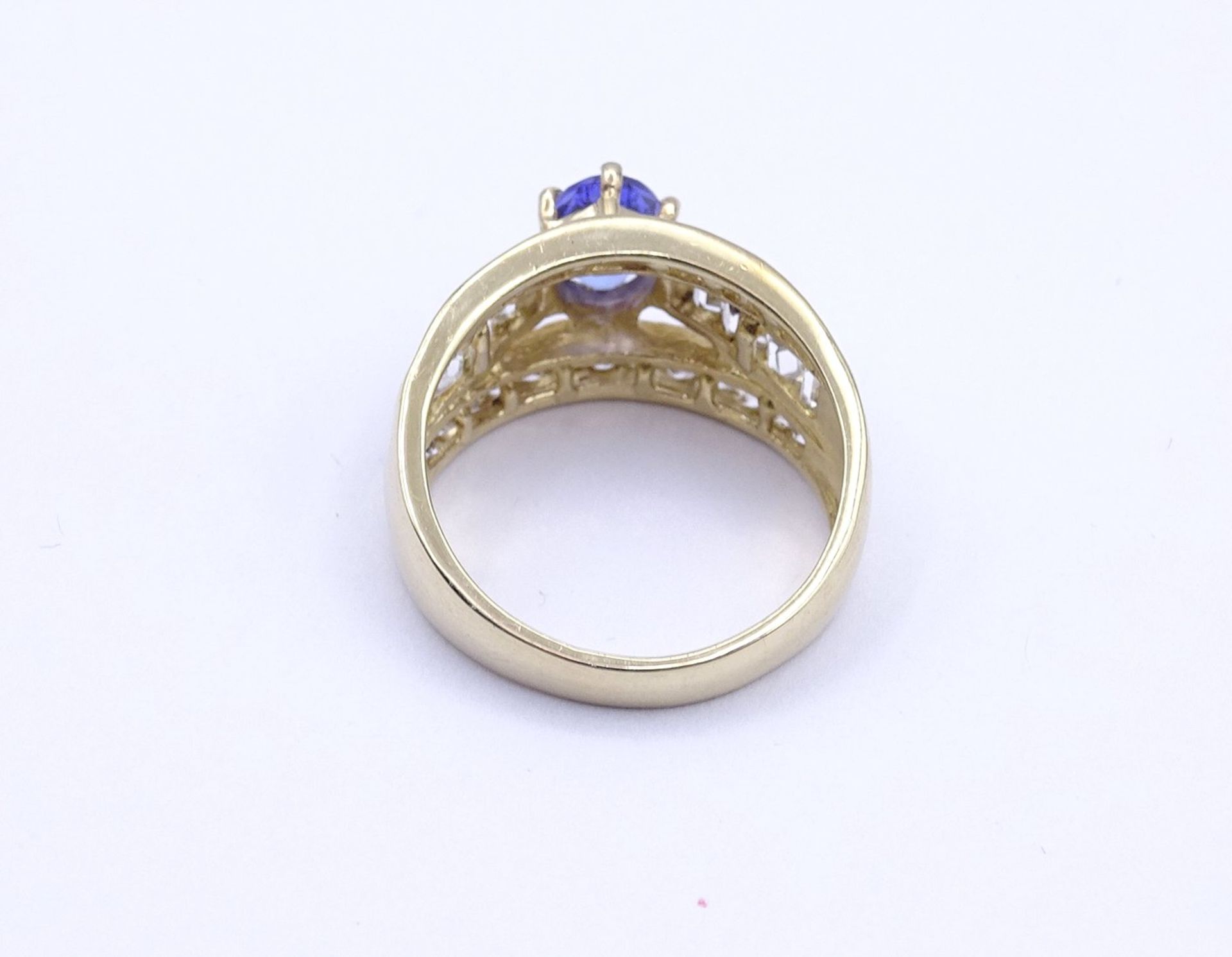 Harry Ivens Silber Ring mit Tansanit und Weißtopase, Sterling Silber 0.925 - vergoldet, 5g., RG 57 - Bild 6 aus 6