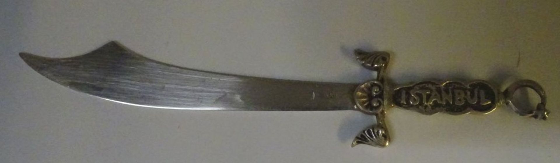 Silber-800- Brieföffner in Säbelform, L-16 cm, 23 gramm Griff "Istanbul" beschriftet