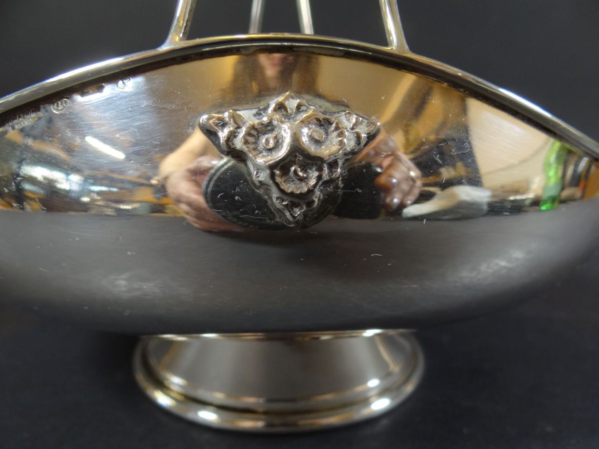 Silber-800- Henkelschale, Italien, H-17 cm, 19x13 cm, 280 gr. - Bild 2 aus 8