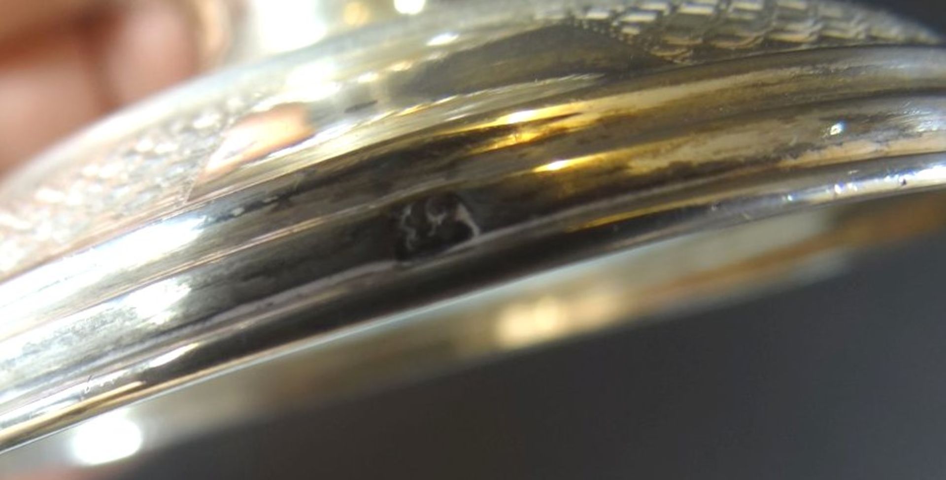 Kerzenhalter mit Falstaff vor Bierfass, 12 lötiges Silber, H-12 cm, 89 gr. - Bild 5 aus 5