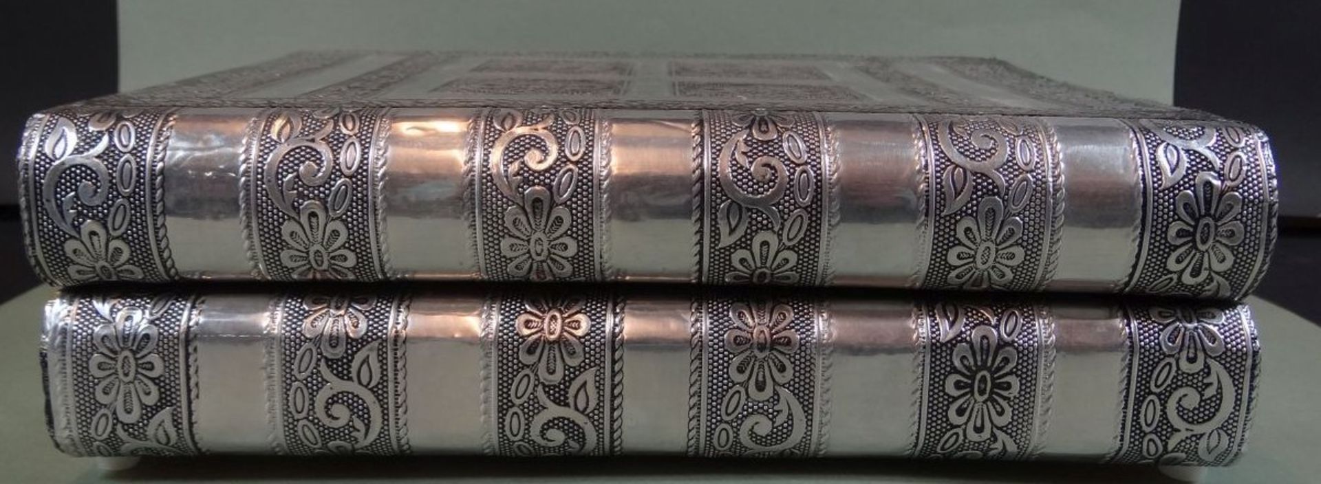 Schmuckkasten in Bücherform, versilbert, 25x19 cm, H-8 cm - Bild 2 aus 10