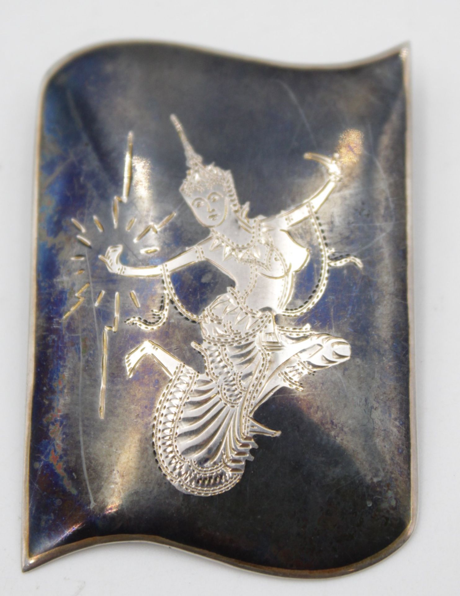 Eine Große Brosche Siam Silber 925 , H-5,5cm B-4cm ,