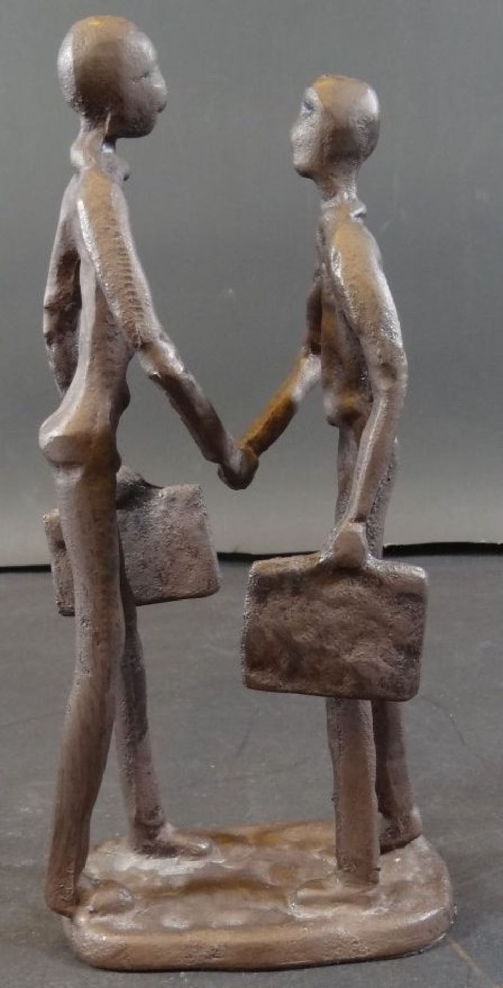 Eisen-Figur "Händeschüttler", H-21 cm - Bild 4 aus 5